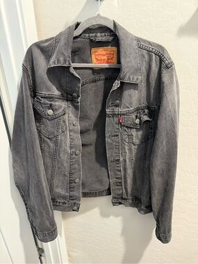 Levi's Black-Gray Washed Denim Jacket Medium